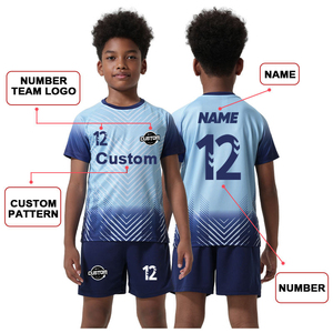Custom 100% <b>Polyester</b> Kids Soccer Jersey Quick Dry Breathable Football Jersey Sets Children's Football <b>Shirt</b> - Product Image 2