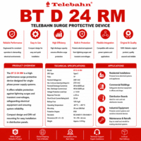 Nouveau module PLC de protection contre les surtensions, conforme aux normes CE, certifié BT D 24 RM EPR, montable, en stock dans l'entrepôt