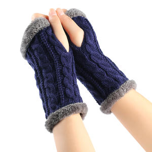 Gants longs sans doigts femmes mitaines hiver bras plus chaud tricoté bras manches <span class=keywords><strong>Fine</strong></span> décontracté doux filles Goth vêtements gants gothiques - Product Image 3