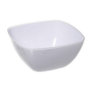White Polished <b>Ceramic</b> Square <b>Bowl</b> 19x19cm 150cl Minimalist Design - Product Image 1