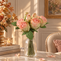 Bouquet de roses artificielles en soie de 27 cm pour l'automne, arrangement floral d'automne pour la décoration intérieure – Vente en gros
