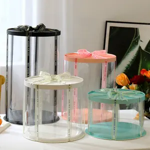 Luxus Geschenk box Lebensmittel Grade Hochzeit Geburtstag Party Runde Transparent Cookies Kuchen Boxen