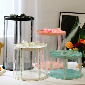 Luxury Gift box Food Grade Wedding Birthday Party Round Transparent Cookies Cake Boxes