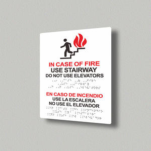 Panneau de sécurité incendie inclusif-Braille étiqueté Directions de sortie - Product Image 2