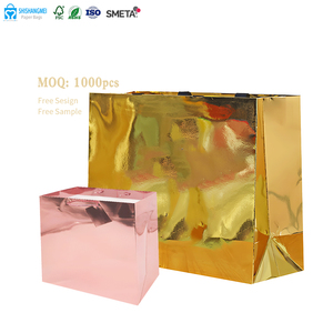 Vật Liệu Đặc Biệt Vàng Bạc Tông Quà Tặng Sang Trọng Mua Sắm Túi Mỹ Phẩm Quần Áo Bao Bì Túi Giấy Với Logo - Product Image 1