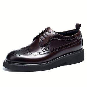 Custom Men's Dress Shoes Pointed-<b>Toe</b> Lace-Up Design British-Style Ideal for Business Formal Occasions Weddings Trendy Fashion - Product Image 3