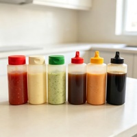 Bouteilles souples en PE de 500 ml sérigraphiées pour sauce chili, miel BBQ, sirop d'érable, chocolat, emballage pour salades, sans BPA, recyclables