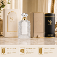 Flacon de parfum de luxe 50 ml, flacon de parfum en verre personnalisé 30 ml, flacons de parfum arabes vides avec emballage boîte, bouchon à sertir/à vis.