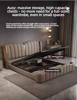Neues Design Italienisches Luxus-Schlafzimmermöbel-Set Hochwertiges Kingsize-Bett Modernes Großes Kopfteil Massivholz Leder