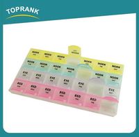 Toprank promosyon şeffaf plastik Am Pm hap kutusu seyahat depolama 28 gün hap kutusu aylık hap kutusu bölücü ile