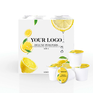 Private Label Ensemble <span class=keywords><strong>manucure</strong></span> pédicure 4 pièces Foot Spa Lemon Luxury Pack 4 Step pour pédicure - Product Image 1