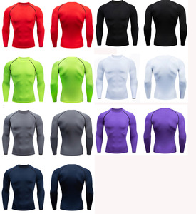 T-Shirt personalizzata ad asciugatura rapida con maglietta a compressione per palestra in <span class=keywords><strong>poliestere</strong></span> da corsa abbigliamento sportivo in tinta unita magliette Activewear - Product Image 2