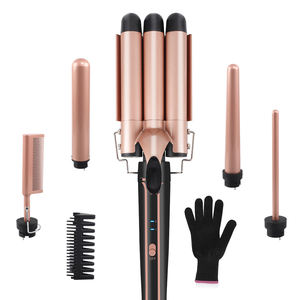 Bigoudi professionnel 5 en 1 en céramique vague 3 baril Fer a Friser Boucler 2 1 fer <span class=keywords><strong>à</strong></span> lisser les <span class=keywords><strong>cheveux</strong></span> fer <span class=keywords><strong>à</strong></span> friser conception rotative - Product Image 4
