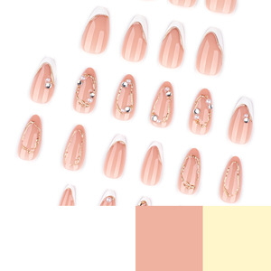 เล็บปลอมอะคริลิคแบบกดติด ลายอัลมอนด์ฝรั่งเศส ขายดี ประดับเพชร 3 มิติ ขายส่งสำหรับตลาดทั่วโลก - Product Image 5