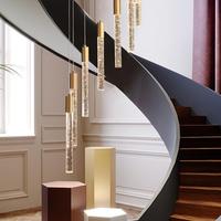 Lustres en cristal longs et modernes de luxe haut de gamme pour les halls d'hôtel, les escaliers, les salons, installation de projets, lustre LED