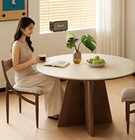 Table à manger moderne minimaliste en bois massif - Durable, respectueuse de l'environnement, conforme aux normes de formaldéhyde, 4 places, meubles pour la maison, appartement/villa
