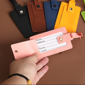 Etiqueta de Equipaje de Viaje de Cuero PU de Doble Cara con Diseño de Botones, Creativa, Resistente al Agua, Duradera, Antipérdida, para Identificación en el Reemplazo de Equipaje - Product Image 3