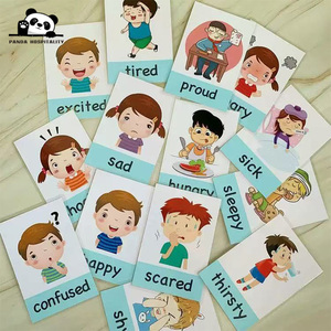 Cartes flash éducatives personnalisées, imperméables, sur les émotions et les mots thématiques, pour l'apprentissage en maternelle - Product Image 4