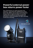 Flash rond Godox V100 C/N/S/O/P en plastique avec batterie, 100W, puissant, portable, télécommande