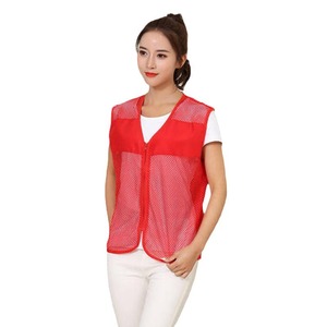 Gilet respirant en maille vert fluorescent, tissu fin, uniforme d'été pour femmes, personnalisable avec impression de logo - Product Image 3