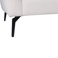 Canapé d'angle en tissu beige moderne 3 places avec chaise longue et pieds en métal pour salon