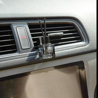 Diffuseur de voiture personnalisé avec logo, flacon en verre de 8 ml avec bouchon à vis et bâtonnet, clip de fixation pour grille d'aération, flacon de parfum pour voiture avec boîte