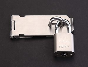 SSR 5 Inch Stainless Steel Fixed Hasp Staple Modern Design Heavy Duty Eco-Friendly Door Padlock for <b>Kitchen</b> and Bathroom Use - Product Image 5