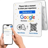 Plaque acrylique NFC Tap & Scan pour avis Instagram et Google – Stimulez les commentaires clients avec code QR pour petites entreprises NFC Google