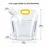 Pochettes souples transparentes épaissies, résistantes à la déchirure, recyclables, avec poignée et bec verseur, pour eau 2,5 L – Vente en gros