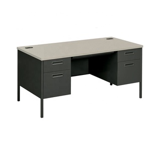 <span class=keywords><strong>Escritorio</strong></span> de Oficina Clásico de 60 Pulgadas de Ancho <span class=keywords><strong>con</strong></span> Doble Pedestal y 2 <span class=keywords><strong>Cajones</strong></span> para Archivos - Product Image 1