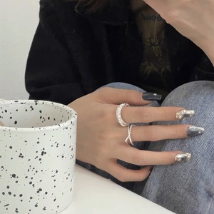 S925 <b>Sterling</b> <b>Silver</b> <b>Ring</b> Geometric Design <b>Adjustable</b> For Women Everyday Wear - Product Image 3