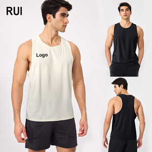 RUIQUWIN Wholesale Men's Sleeveless Gym Wear Fitness Tank Tops Loose Fit <b>Cool</b> Breathable Quick Dry High Stretch Sports Vests - Product Image 1