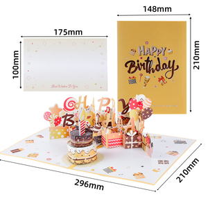 Tarjeta <span class=keywords><strong>de</strong></span> Felicitación 3D Winpsheng <span class=keywords><strong>de</strong></span> <span class=keywords><strong>Cumpleaños</strong></span> con Luces LED, Velas y Música, Diseño Pop-up <span class=keywords><strong>de</strong></span> Lujo - Product Image 4