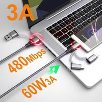 MS, el Cable de Datos USB Tipo C a Tipo C Más Popular, 6 en 1, PD 60W, Carga Rápida