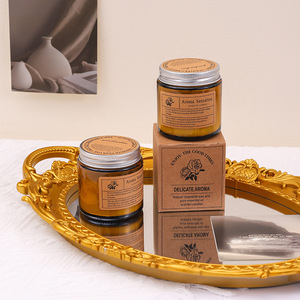 Bougie parfumée pour la maison de couleur marron, sans fumée et romantique, fabriquée en cire de soja, idéale comme cadeau de fête - Product Image 2