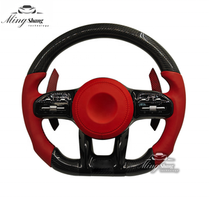Volante deportivo de fibra de carbono de cuero rojo para Mercedes Barbosa GLA CLA GLE GLK CLS SLC GL ML GLC W212 W213 Vito a E Clase C - Product Image 1