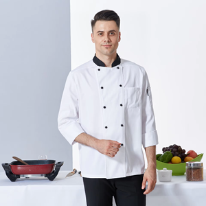 Uniformes de chef à manches courtes Vêtements de travail de chef de cuisine d'hôtel Tenues de chef pâtissier Cuisine occidentale <span class=keywords><strong>Tenue</strong></span> de chef personnalisable - Product Image 2