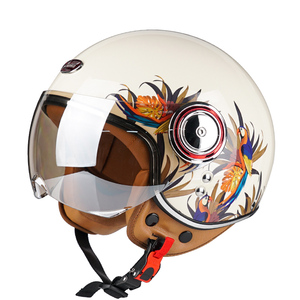 110 Заводская распродажа, популярный продавец, винтажный, с открытым лицом, классический дизайн, скрытый козырек высокого качества, усовершенствованный ABS для мотоциклетного шлема - Product Image 3