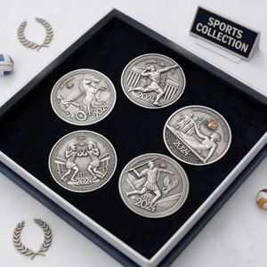 Moneda de Recuerdo Personalizada de Estilo Mitológico Griego Antiguo, Directo de Fábrica, Relieve 3D, Moneda de Metal Plateada en Plata Antigua para Regalos - Product Image 2