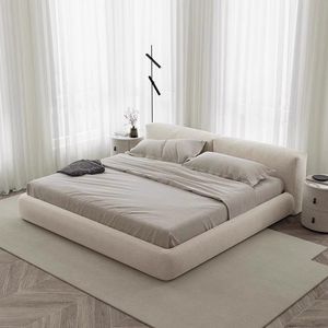 <span class=keywords><strong>Lit</strong></span> Moderne Italien Minimaliste 2026 en Tissu Synthétique avec Cadre en Bois, Confortable pour Chambre à Coucher, Matelas en Latex, Taille Queen/King, <span class=keywords><strong>Gain</strong></span> <span class=keywords><strong>de</strong></span> <span class=keywords><strong>Place</strong></span> - Product Image 4