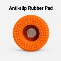 Pieds de nivellement fixes robustes D60*M10*L80 avec patins en caoutchouc orange antidérapants pour machines CNC