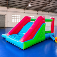 Château gonflable en PVC de haute qualité à prix abordable, couleur personnalisée, avec toboggan et piscine à balles, logo, centre de jeux pour enfants en extérieur JIALE