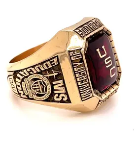 14k желтое золото USC MS класс кольцо 1974 Размер кольца 9,5 мужское индивидуальное кольцо