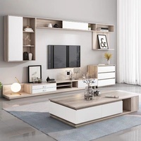 Ensemble Meuble TV et Table Basse en Bois Moderne pour Salon - Vente en Gros Usine