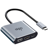 Convertisseur de données Type-C, Hub multiport, 4K, USB3.0 5 Gbps, charge PD 100 W pour l'extension des périphériques d'ordinateur portable professionnel