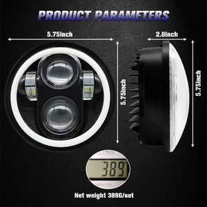 Faro LED de 5.75 Pulgadas con Aro Halo, Luz de Conducción con Ojo de Ángel, DRL Redondo de 5.75'' para Jeep Cherokee, Faro LED para Motocicleta - Product Image 5