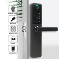 Serrure de porte intelligente biométrique sans fil en alliage d'aluminium et bois, avec empreinte digitale, Ttlock, électromagnétique, Zigbee, RFID, pour hôtel et appartement