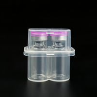 Étui de voyage écologique 2 compartiments pour flacons de peptides 3 ml, boîte en PP + flacons en verre + bouchon à clapet + bouchon de retenue, kit complet, fournitures de laboratoire en vrac OEM