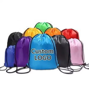 High Quality Custom Logo Large Capacity Waterproof Sport Gym Polyester Oxford Drawstring Backpack Bag