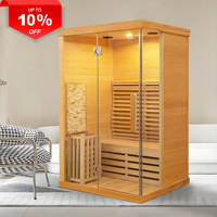 Nouveau Style Merveilleux Mini Sauna Concurrentiel À La Mode Spectre Complet Près De La Lampe Infrarouge Faible EMF Sauna En Bois